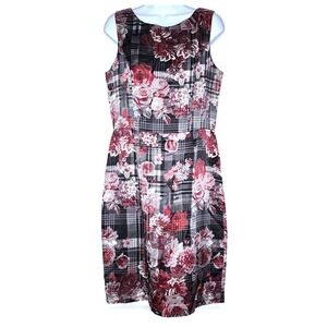 Brooks Brothers Womens Floral Plaid Silk Blend Sheath Dress Sz. 10